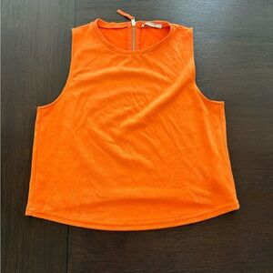 Zara | Suede Orange Crop Top | NWOT